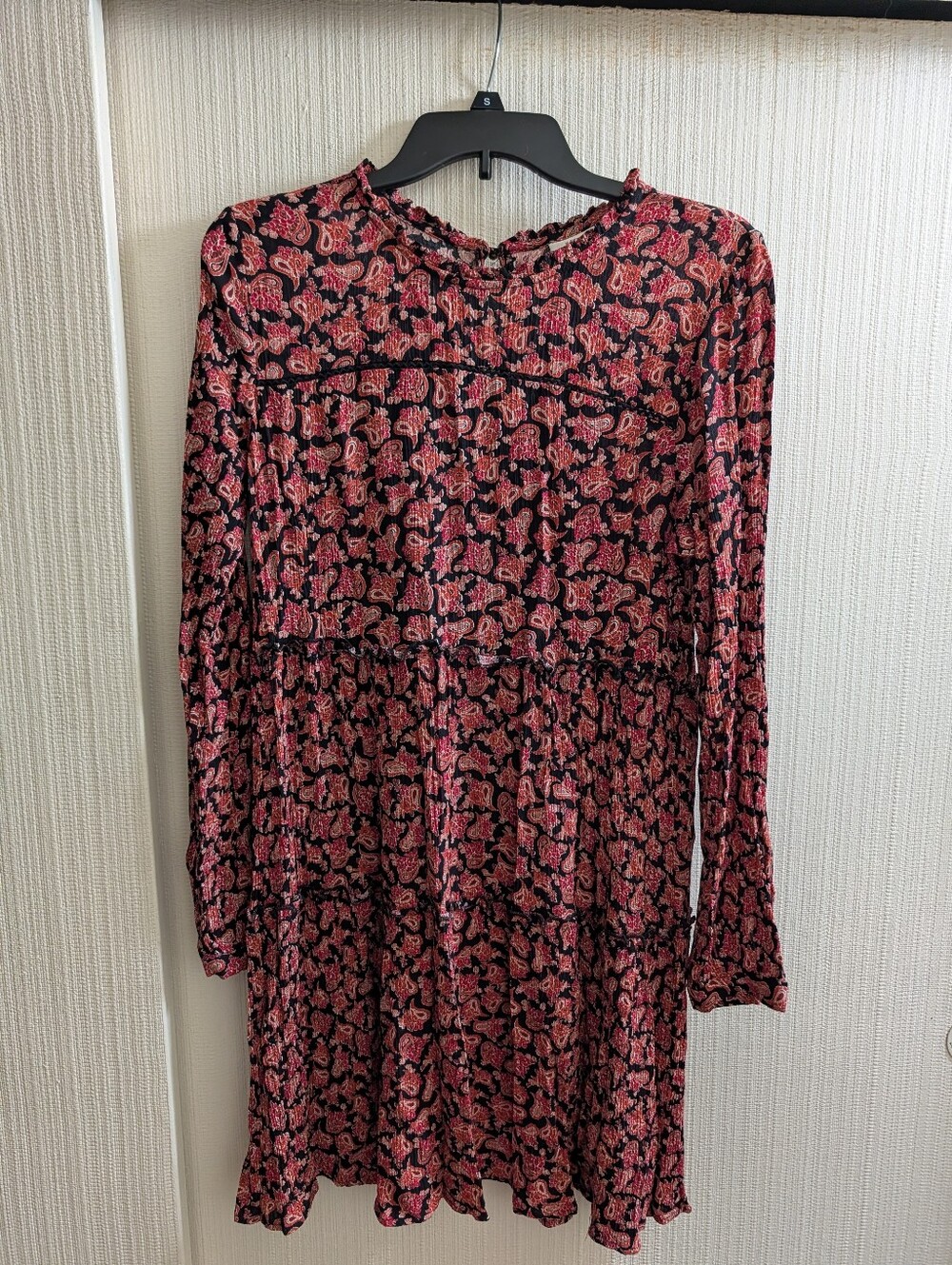 Knox Rose Rayon Long Sleeve Print Dress Size M